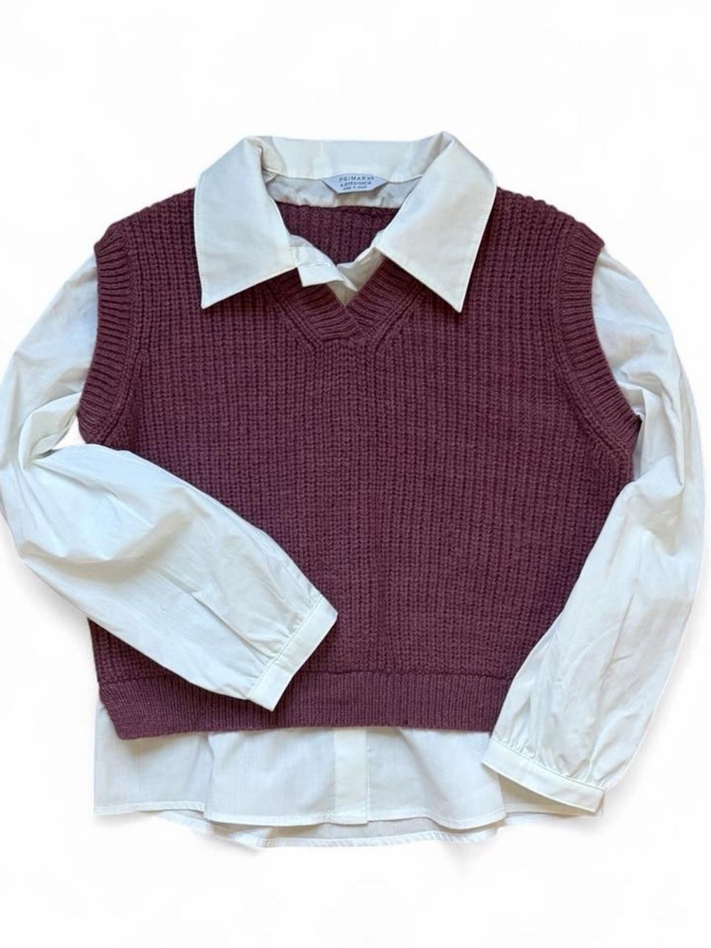Primark Mauve Ribbed V-Neck Sweater Vest